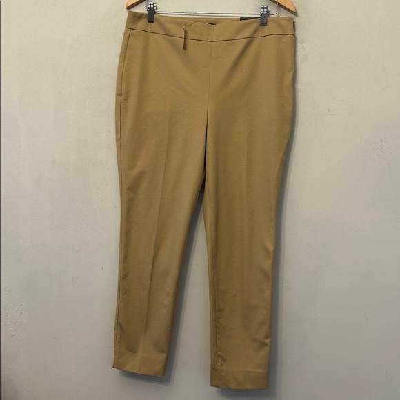 Talbots khaki Chatham ankle pants Side zip Size 12P New - Picture 2 of 8